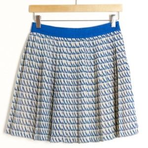 Club Monaco Blue Beige Pleated Chiffon Skirt